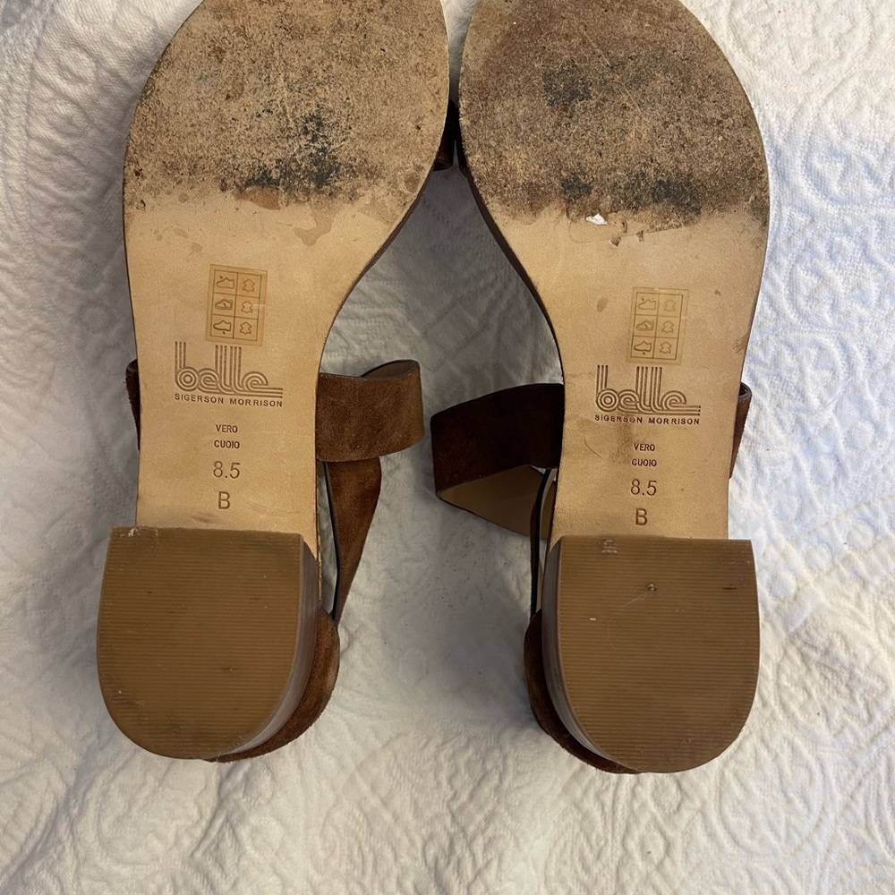 Belle by Sigerson Morrison sandals 8.5 brown leather - Picture 8 of 9